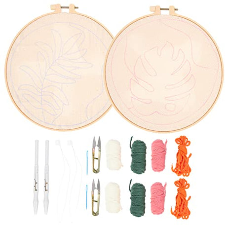 Anneome 2 Sets Needle Handmade Stitchwork Set Kids Needlework Tool The Cross Embroidery Needle Felt Material Package Russia Embroidery kit for Kids Anneome