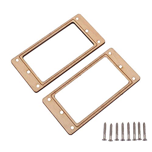 SUPVOX Pickup Frame Maple Wood Plastic Humbucker Mounting Ring with 8 Screws for Musical Instrument Guitar Bass GB305P (Golden) 2pcs - WoodArtSupply