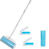 Washable Reusable Lint Roller, Large Lint Roller 8 inches Cat Dog Pet Hair Remover with 3 Extendable Handle, Gel Sticky Picker Set Cleaner for CALMTEE