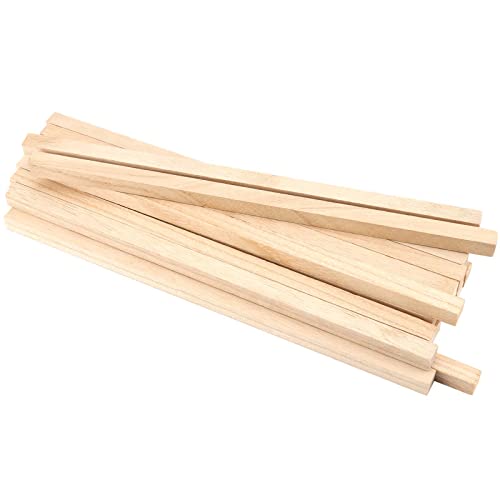 TAICHEUT 60 Pack 1/2" X 12" Unfinished Wooden Square Dowel Rod, Hardwood Wood Strips Balsa Wood Sticks for Painting, Coloring, DIY Crafts and Model - WoodArtSupply