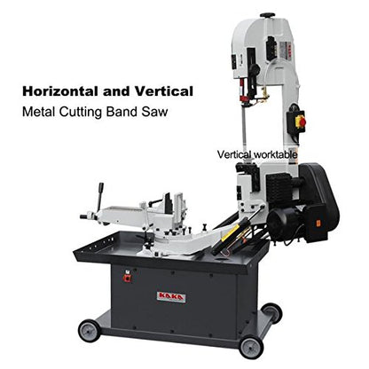 KAKA INDUSTRIAL BS-712R, 7"x12" Metal Band Saw, the bow can be swiveled between 45° and 90°Solid Design, Metal Cutting Band Saw, High Precision Metal