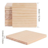 12 Pack Unfinished Wood Coasters, GOH DODD 5 Inch Wooden Coasters Crafts Blanks for DIY Drawing Painting Laser Engraving Wood Burning, Square GOH DODD