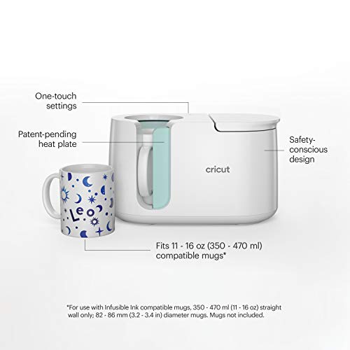 Cricut Mug Press US, Heat Press for Sublimation Mug Projects, One-Touch Setting, For Infusible Ink Materials & Mug Blanks 11 oz - 16 oz (Sold Cricut