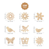 COHEALI Wood Blanks Unfinished Wood Crafts s en en s en Wooden Flowers Soft Wood Tiles COHEALI