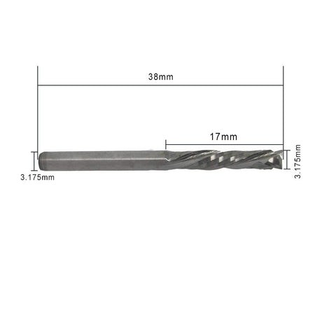 OSCARBIDE Up & Down Cut Carbide End Mills 1/8 Inch Shank 3.175x17mm CNC Spiral Router Bits 2 Flutes Milling Cutter for Engraving Milling 3D OSCARBIDE