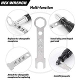 Swpeet 211Pcs Black Alloy Steel Electric Rivet Gun Adapter Kit, Including 2.4/3.2/4.0/4.8mm Diameter Rivet Head and Handle Wrench with 500Pcs Swpeet