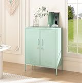 Aiasuit 2 Doors Locker Metal Storage Cabinet 3 Tiers Shelf Multifunctional Storage Organizer Detachable Shelves Easy to Assemble Green Size: 39.37”H Aiasuit