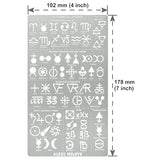 Aleks Melnyk No.398 Metal Stencil, Alchemical Symbols, Small Stencil, 1 PC, Template for Wood Burning, Engraving, Crafting, Scrapbook Aleks Melnyk