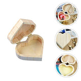 Healifty 2pcs Box Wooden Box Valentines Day Heart Wood Block Necklace Storage Heart- Shaped Wooden Things to Paint Kids Jewelry Organizer Gift Healifty