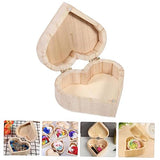 NOLITOY 3pcs Unfinished Treasure Chest Ring Chest Organizer Wooden Jewelry Holder Jewelry Organizer Tray Wooden Holder Wooden Case Heart Case Ring NOLITOY