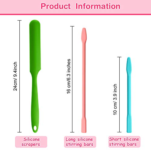 12 Pieces Silicone Stir Sticks Kit, Epoxy Resin Stirring Rod for Mixing Resin, Paint, Liquid, DIY Craft Tools for Making Flash Cups (Mix Color) Patelai