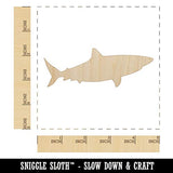 Shark Solid Unfinished Wood Shape Piece Cutout for DIY Craft Projects - 1/8 Inch Thick - 4.70 Inch Size Sniggle Sloth