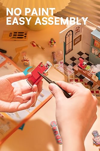 Rowood DIY Miniature House Kit,Miniature Dollhouse Kits,Tiny House Kits to Build to Live in,Craft Kits for Adults,Mini Home Model Kits with LED,Home