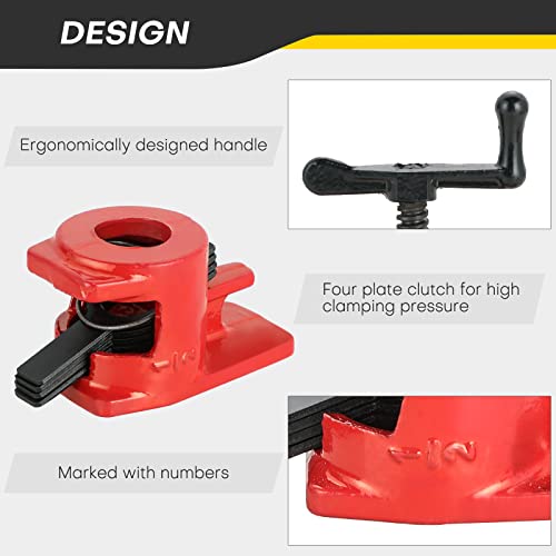 Acymner Wood Gluing Pipe Clamp Set | 1/2" Heavy Duty Woodworking Cast Iron Pipe Clamps Quick Release Pipe Wood Clamps (6 Pack, 1/2") Acymner