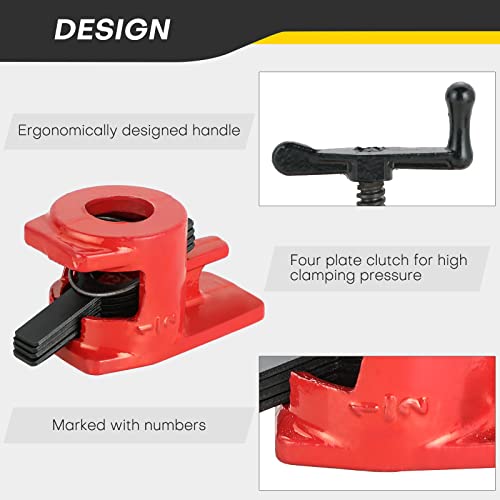 Acymner Wood Gluing Pipe Clamp Set | 1/2" Heavy Duty Woodworking Cast Iron Pipe Clamps Quick Release Pipe Wood Clamps (6 Pack, 1/2") - WoodArtSupply