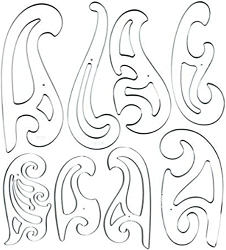 Westcott French Curve Template, Set of 8 (FC-8) - WoodArtSupply