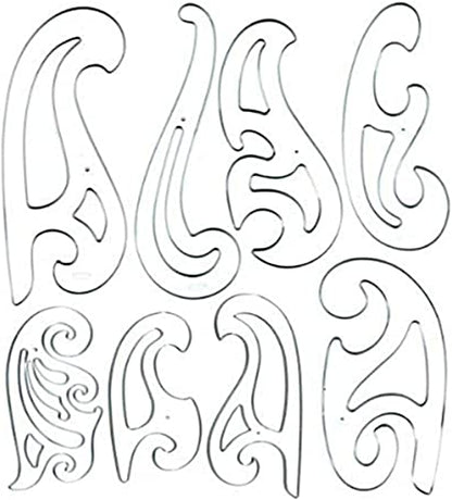 Westcott French Curve Template, Set of 8 (FC-8) - WoodArtSupply