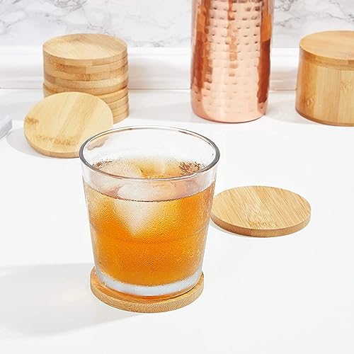 Juvale Round Bamboo Coasters Set for Drinks (12 Pack)