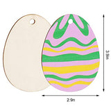 Yookat 50 Pieces Easter Egg Wooden Cutout Unfinished Wood Easter Egg Ornaments Egg Wood DIY Crafts Cutouts Easter Egg Unfinished Wood Slices for Yookat