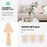 PartyKindom 6 Pcs DIY Wooden Ornaments Wooden Toys House Decorations for Home Kids playset Mushroom Statute DIY Painting Wooden Ornament Mini PartyKindom