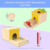 Adena Montessori 5 in 1 Object Permanence Box Toddler Play Kit Toys for 1 Year Old Babies 6-12 Months 2 Year Old Adena Montessori