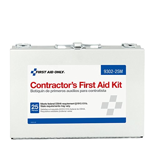 First Aid Only 9302-25M 25-Person Contractor's Emergency First Aid Kit for Home Renovation, Job Sites, and Construction Vehicles, 178 Pieces First Aid Only