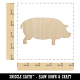 Pig Solid Side View Unfinished Wood Shape Piece Cutout for DIY Craft Projects - 1/8 Inch Thick - 4.70 Inch Size Sniggle Sloth