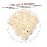 KALLORY 20pcs Doll Wooden Beads Wood Round Beads Wooden Balls Unfinished Wood Beads Jewelry Making Beads Smiling Face Bead Jewels Wooden Beads for KALLORY