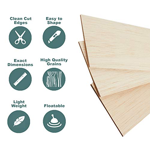  Balsa Wood Sticks 1/4 Inch Square Dowels Strips 12 Long - Pack  of 30 by Craftiff