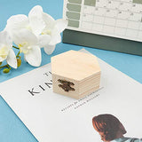 GORGECRAFT 4PCS Unfinished Wood Box Hexagon Wooden Storage Box with Hinged Lid and Front Clasp for DIY Easter Arts Hobbies Jewelry Box, 3.6 x 3.4 GORGECRAFT