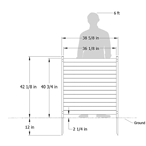 Enclo Privacy Screens EC18008 Richmond Wood Outdoor Privacy Fence Screen No-Dig Kit 38" W x 42" H, Cedar (2 Panels) - WoodArtSupply