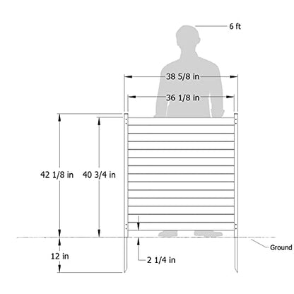 Enclo Privacy Screens EC18008 Richmond Wood Outdoor Privacy Fence Screen No-Dig Kit 38" W x 42" H, Cedar (2 Panels) - WoodArtSupply