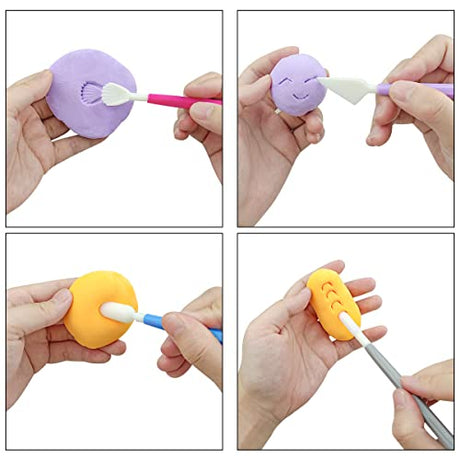 8 Pieces Plastic Clay Modeling Tools Set Ceramic Tool Kit for Sculpting Plastic Polymer Clay Shaping Tool for Kids Double-Head Suitable for DIY yuntop