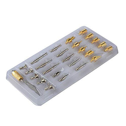 Chironal 28pc Wood Burning Pen Tips With Stencil Set Soldering Iron Working Carving Burner For Working Tools - WoodArtSupply