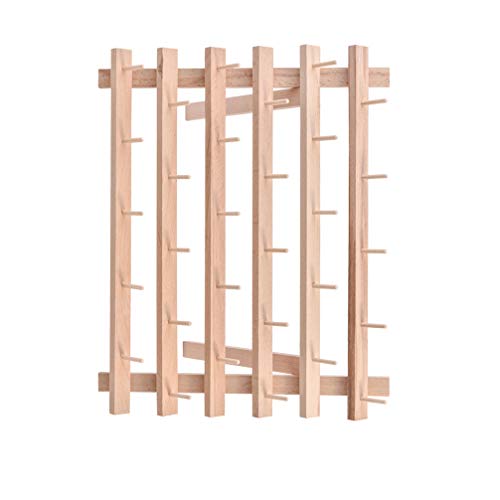 Exceart Thread Storage Rack 30 Spool Cone Foldable Wood Thread Rack Stand Embroidery Machine Holds DIY Bobbin Thread Organizer for Embroidery Craft EXCEART