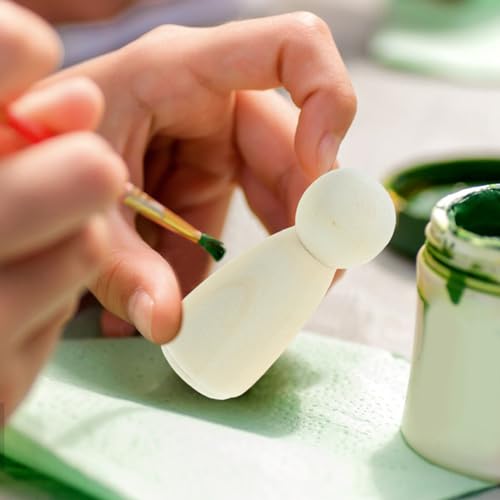 Tofficu Unfinished Wooden Peg Dolls, 36pcs Peg People Doll Bodies Wooden Figures Decorative Peg Doll People for Kids DIY Art Craft Painting Peg Game Tofficu