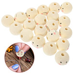 Operitacx 20pcs Doll Wooden Beads Wooden Beads Bulk Kids Beads Face Wood Spacer Beads Doll Head Beads Wooden Head Beads Smile Spacer Beads Crafts for Operitacx