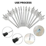 GMTOOLS 13 Piece Spade Drill Bit Sets, Paddle Flat Bit for Hole Cutter Woodworking, 1/4" to 1-1/2", Carbon Steel Paddle Flat Bit with Quick Change GMTOOLS