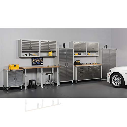 Seville Classics Mega Lockable Storage Cabinet, 48" W x 24" D x 72" H, Granite Seville Classics