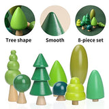 Youuys Wooden Craft Forest Trees Toys, 8 Pcs Finished Scene Mini Tree Kit Craft Set - Cake Topper - for Early Educational Preschool Classroom Project Youuys