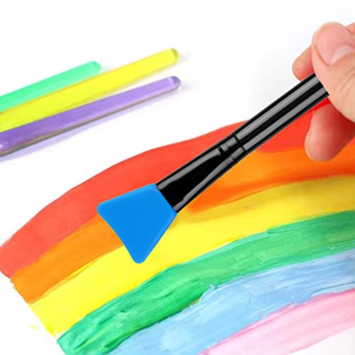 Ainvhh 16 Pcs Silicone Magic Brushes,Reusable Silicone Epoxy Resin Applicator Sticks for DIY Painting Mixing & Spreading to Glitter Tumblers, Acrylic Ainvhh