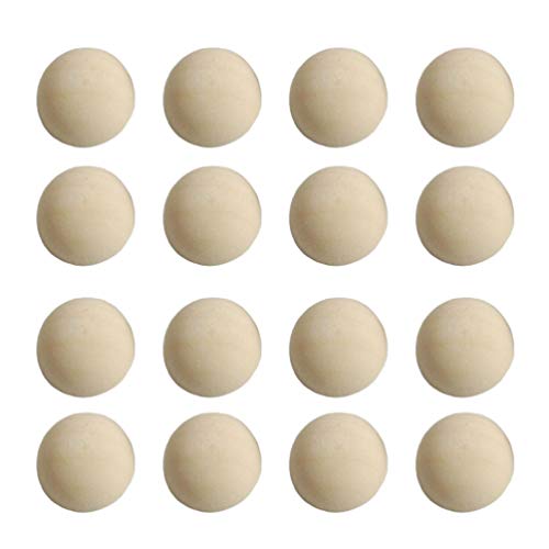 SUPVOX 100pcs Split Wood Balls Unfinished Half Wooden Balls Mini Hemisphere Half Round Craft Balls for DIY Craft Arts Christmas Decoration (Yellow SUPVOX