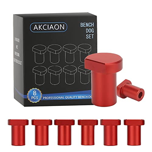 AKCIAON 8 Pack Aluminum Alloy Bench Dogs Woodworking Clamp for 3/4 Inch (19mm) Dog Hole - WoodArtSupply