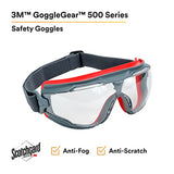 3M GoggleGear 500 Series GG501SGAF, Clear Scotchgard Anti-fog lens 3M