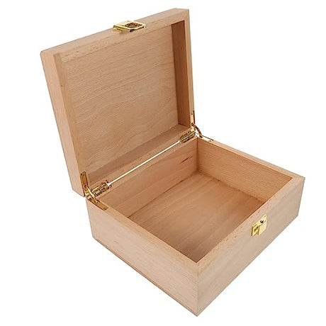 VOSAREA 1pc High-end Storage Wooden Box Wood Diy Craft Case Wooden Jewelry Wood Holder Jewelry Organizer Tray Unfinished Wooden Case Storage Cubes VOSAREA