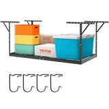 VEVOR Overhead Garage Storage Rack, 4x8 Garage Ceiling Storage Racks, Heavy Duty Adjustable Cold Rolled Steel Racks for Garage Storage, Organization, VEVOR