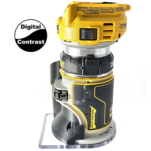 Trim Router Hose Adapter, Compatible with DeWalt DCW600 and DWP611 to Festool 27mm and 36mm Hose, Black WoodArtSupply