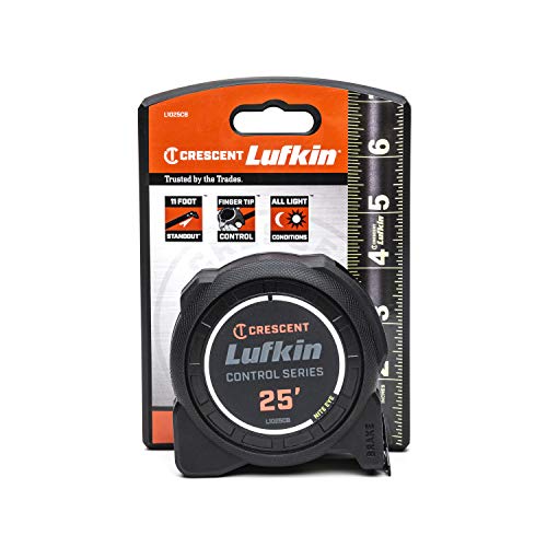 Crescent Lufkin 1-3/16 x 25' Command Control Series Black Clad Tape Measure - L1025CB Lufkin