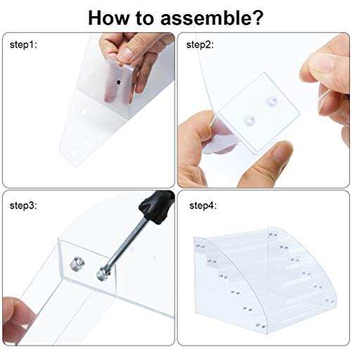 KINGROW Nail Polish Organizer 72 Bottles of 6 Layers Acrylic Display Rack Eyeglasses Storage Essential Oils Holder Makeup Organizer KINGROW