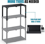 Hastatii 3-Shelf Storage Shelving Unit Metal Rack Heavy-Duty 28"x13.5"x33.5" for Garage, Kitchen and Bedroom Layers Increased Black Hastatii